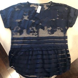 Anthropologie Eva Franco Lace Peplum Top
